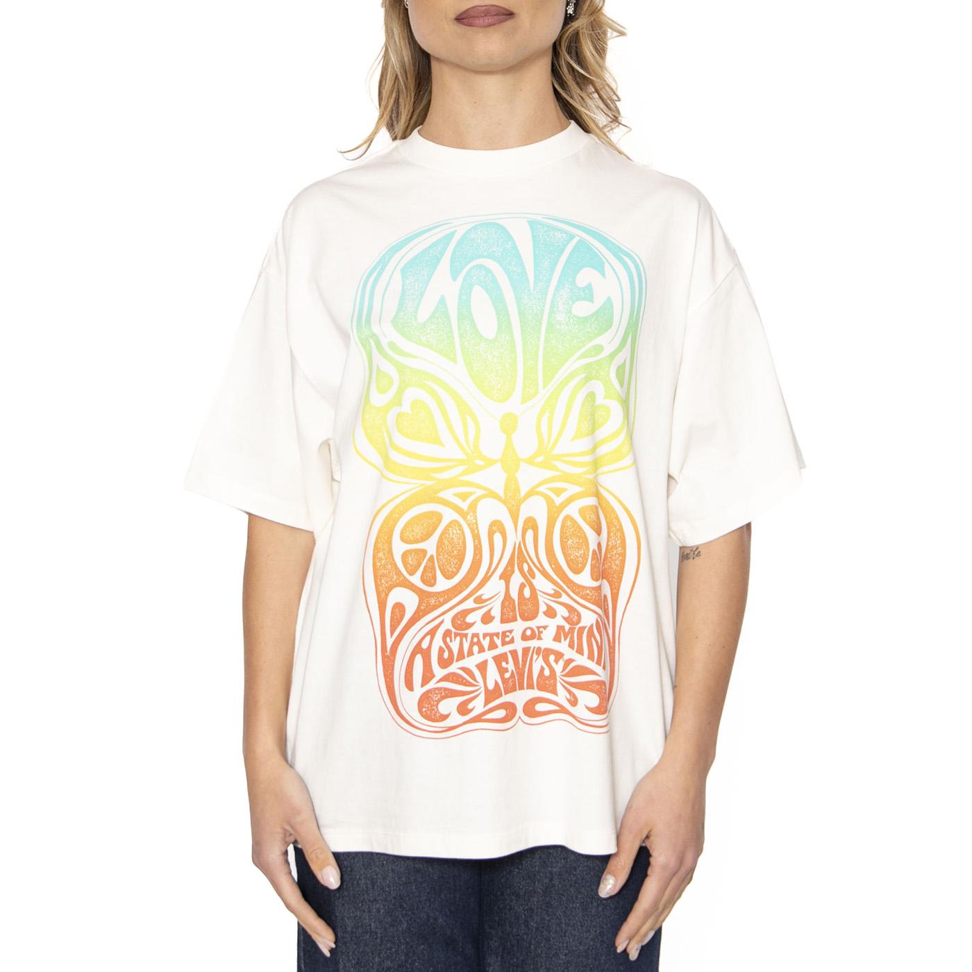 Craphic Short Stack Tee Love Is A State - Maglietta Girocollo Donna Bianca A4924-0079  LEVIS 