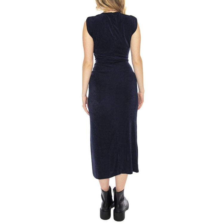 Vestido Midi Fruncido -- Abito Donna Navy Blue Lungo 53W/11236 Navy Blue WILD PONY 