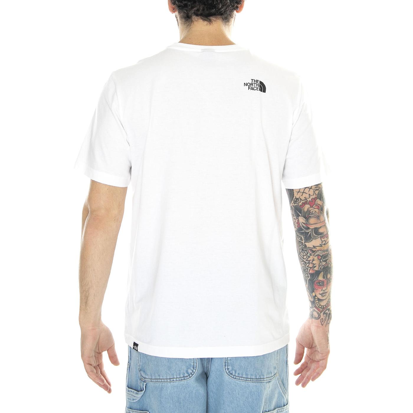 M S/S Simple Dome Tee Tnf White - Maglietta Girocollo Uomo Bianca NF0A87NGFN41  THE NORTH FACE 