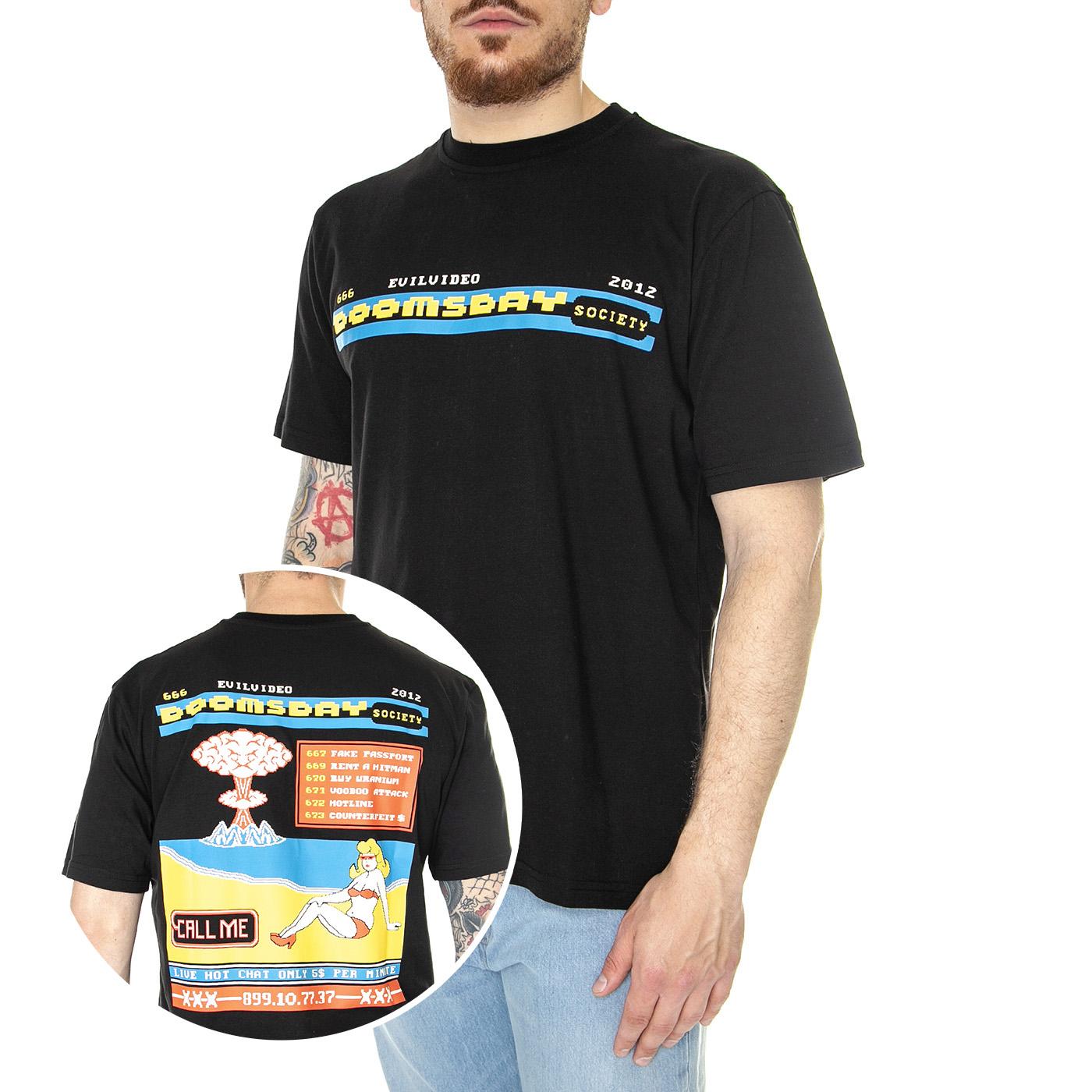 Teletex T-Shirt Black - Maglietta Girocollo Uomo Nera TSH0374BLK  DOOMSDAY 