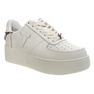 REMEMBER WHITE BRAVE / ANTIQUE SILVER CHAIN - Scarpe Stringate Donna Bianche WSPREMEMBER-WHTASIL . WINDSOR SMITH 