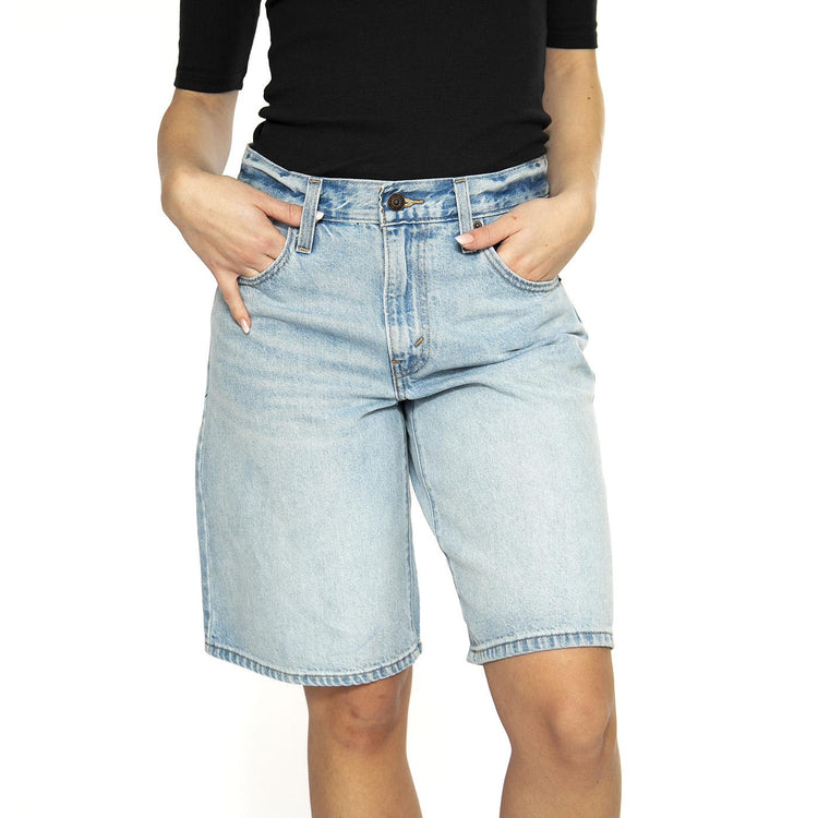 Baggy Dad Jort Light Indigo Worn In - Bermuda Denim Jeans Donna Blu 000MJ-0000 . LEVIS 