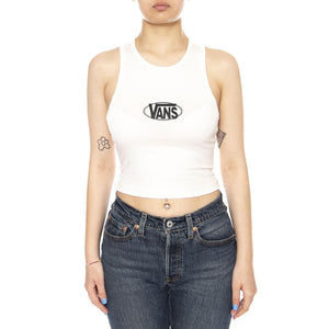 OVAL LOGO TANK EGRET - Canotta Donna Bianca VN000XDP C9F1 VANS 
