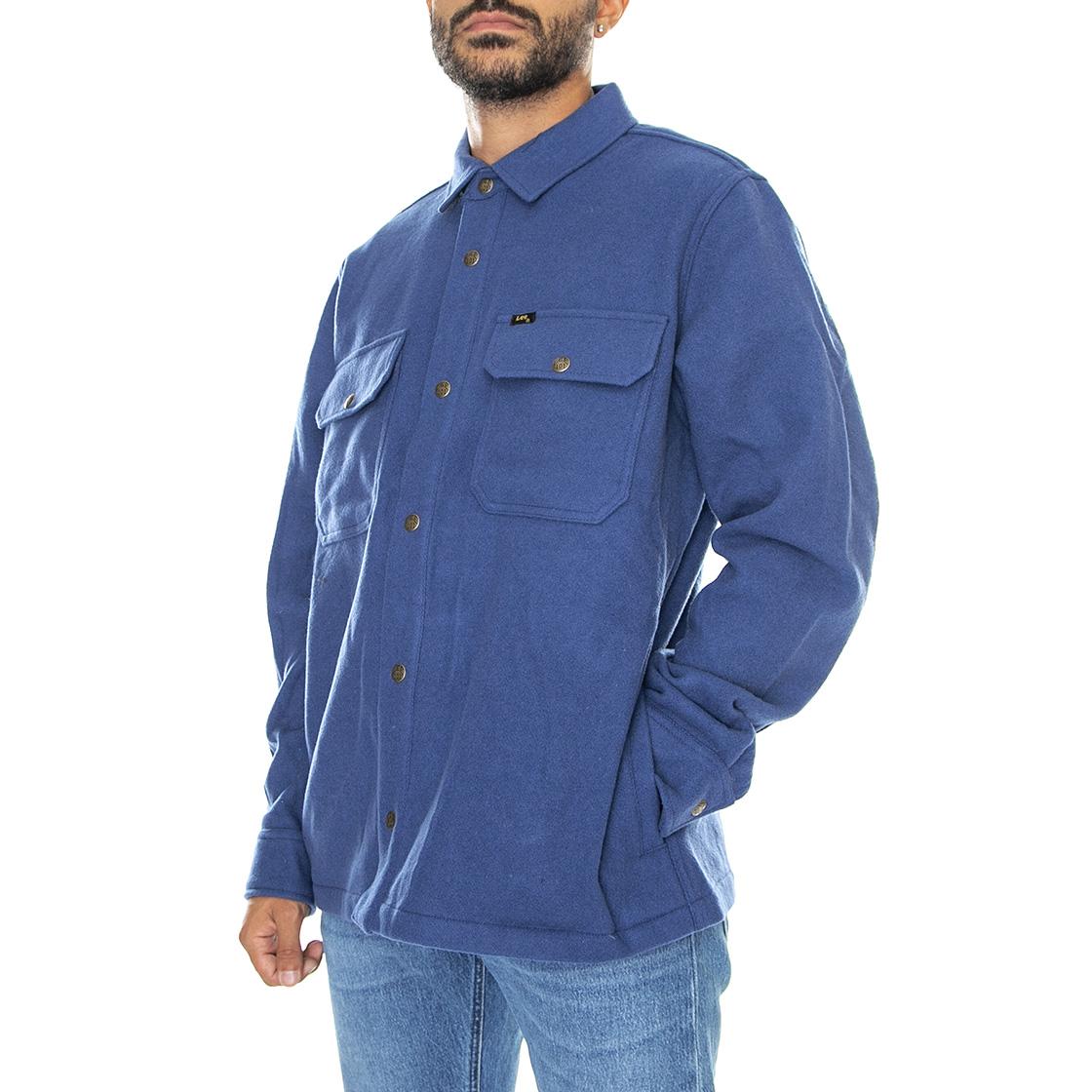 101 Wool Overhisrt Lake Blue-L93BVO51 - Camicia Uomo Blu 112322532  LEE 