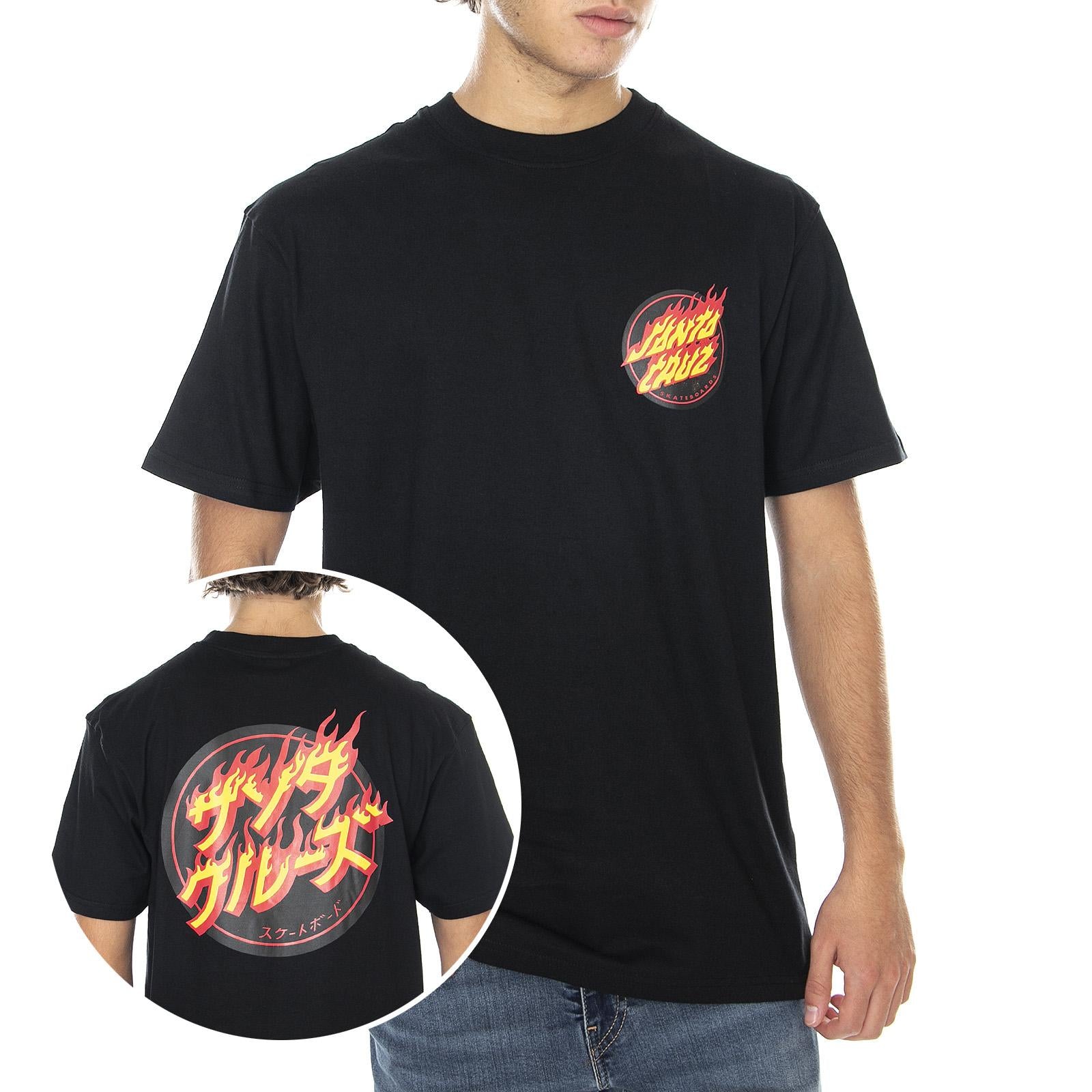  Flaming Japanese Dot Black  SANTA CRUZ 