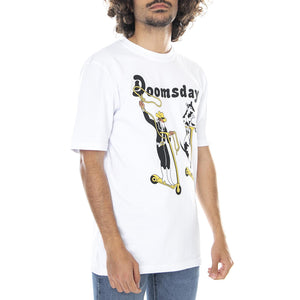 Mens Modern Cowboy T-Shirt - White - Maglietta Girocollo Uomo Bianca 0262WHT . DOOMSDAY 