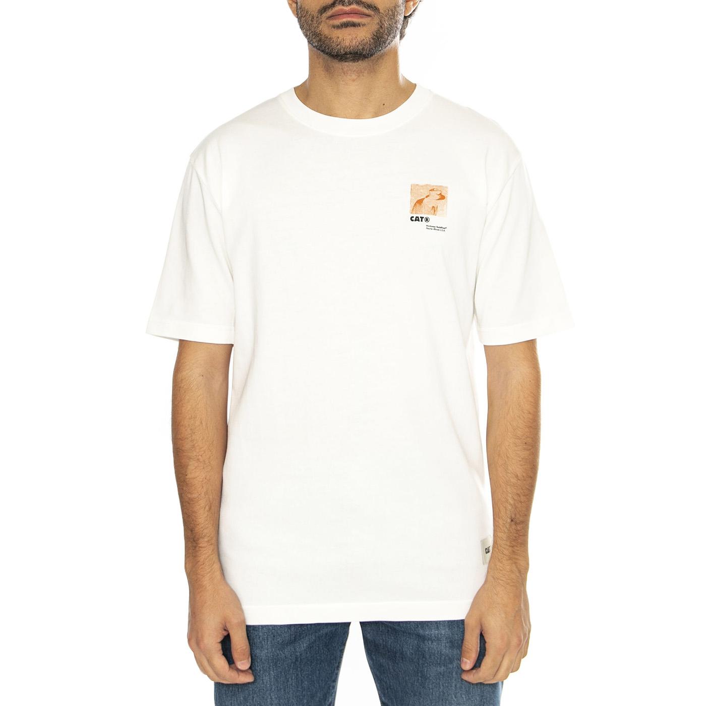 Tractor Love T-Shirt Bone - Maglietta Girocollo Uomo Bianca 6010130-11-4300  CAT 