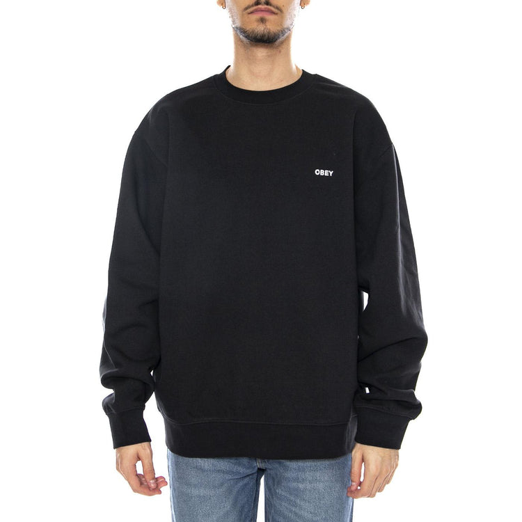 Established Works Bold Crew Black -- Felpa Girocollo Uomo Nera 112480122 BLK OBEY 