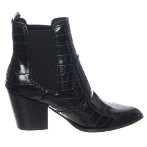 Patricia Croco Boots - Black - Stivaletti alla Caviglia Donna Neri SMSPATRICIA-BLKCRO  STEVE MADDEN 