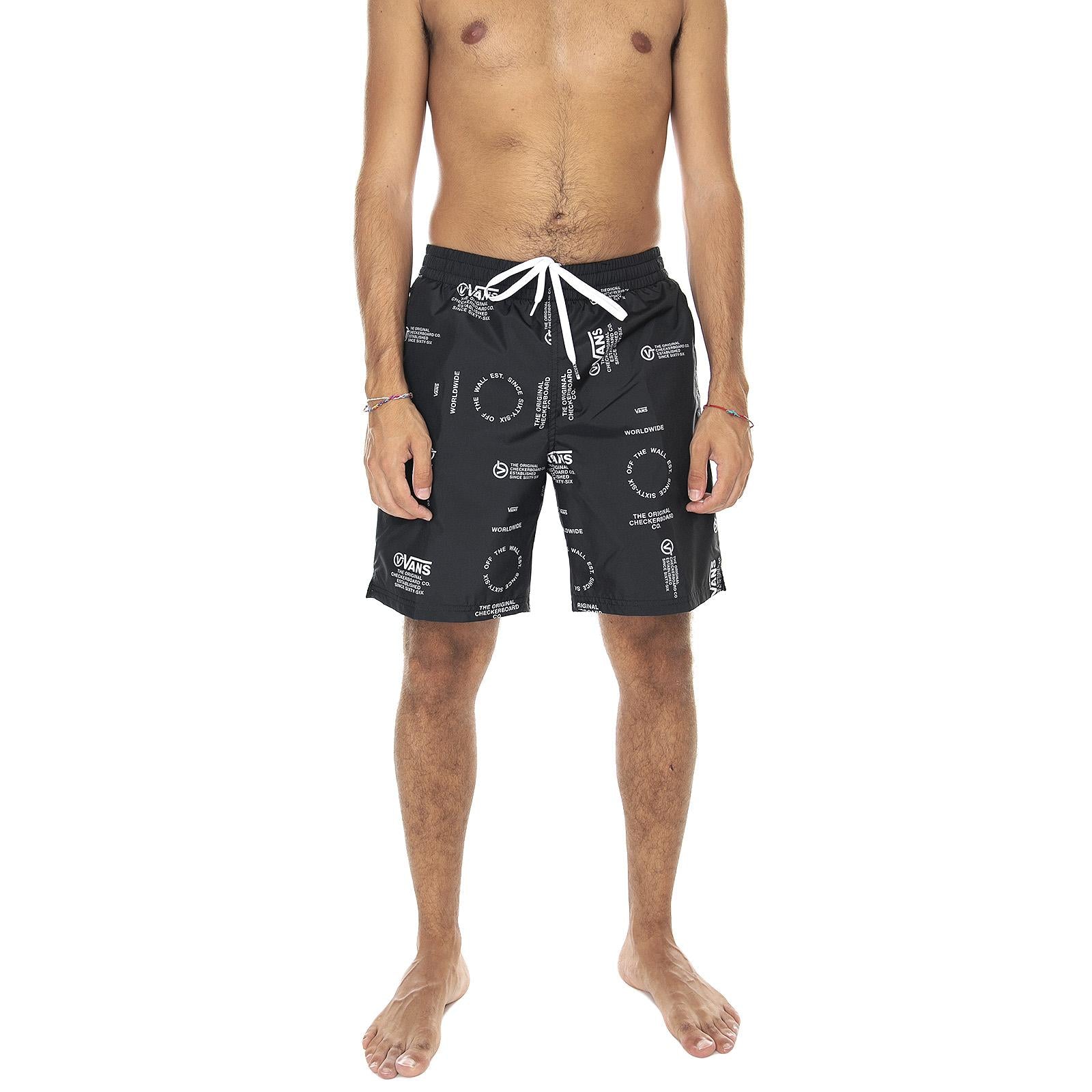Mens Distortion Black Swim Shorts VN0A49RWYJV1  VANS 