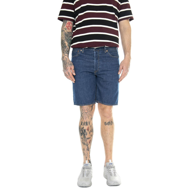 501 Original Shorts Chips & Dip LTWT Dark Indigo Worn In - Bermuda Denim Jeans Uomo Blu 36512-0228  LEVIS 
