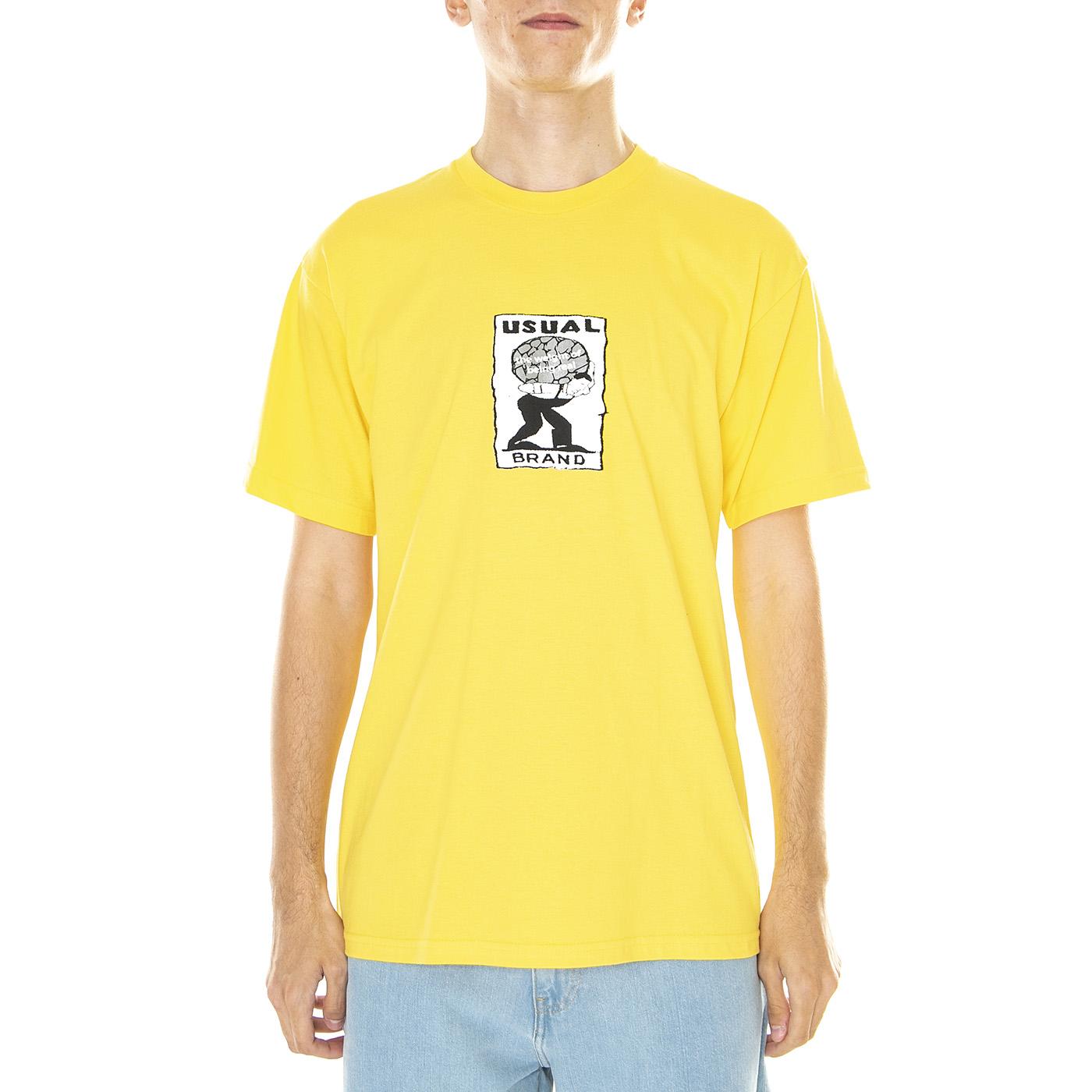 M' S/S Real T-Shirt Yellow - Maglietta Girocollo Uomo Gialla S23TREAL-YLW  USUAL 