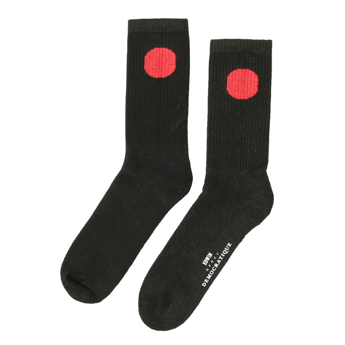 Japanese Sun Sock x Democratique Black - Calzini Neri I030554.89.00.-89.00  EDWIN 
