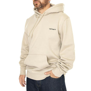 Hooded Script Embroidery Sweat Wall / Black - Felpa con Cappuccio Uomo Beige I033658.AWXX  CARHARTT WIP 