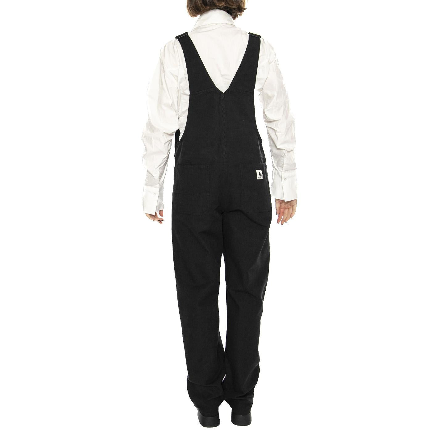 W' Bib Overall Straight Black rinsed - Salopette Donna Nera I032965.8902  CARHARTT WIP 