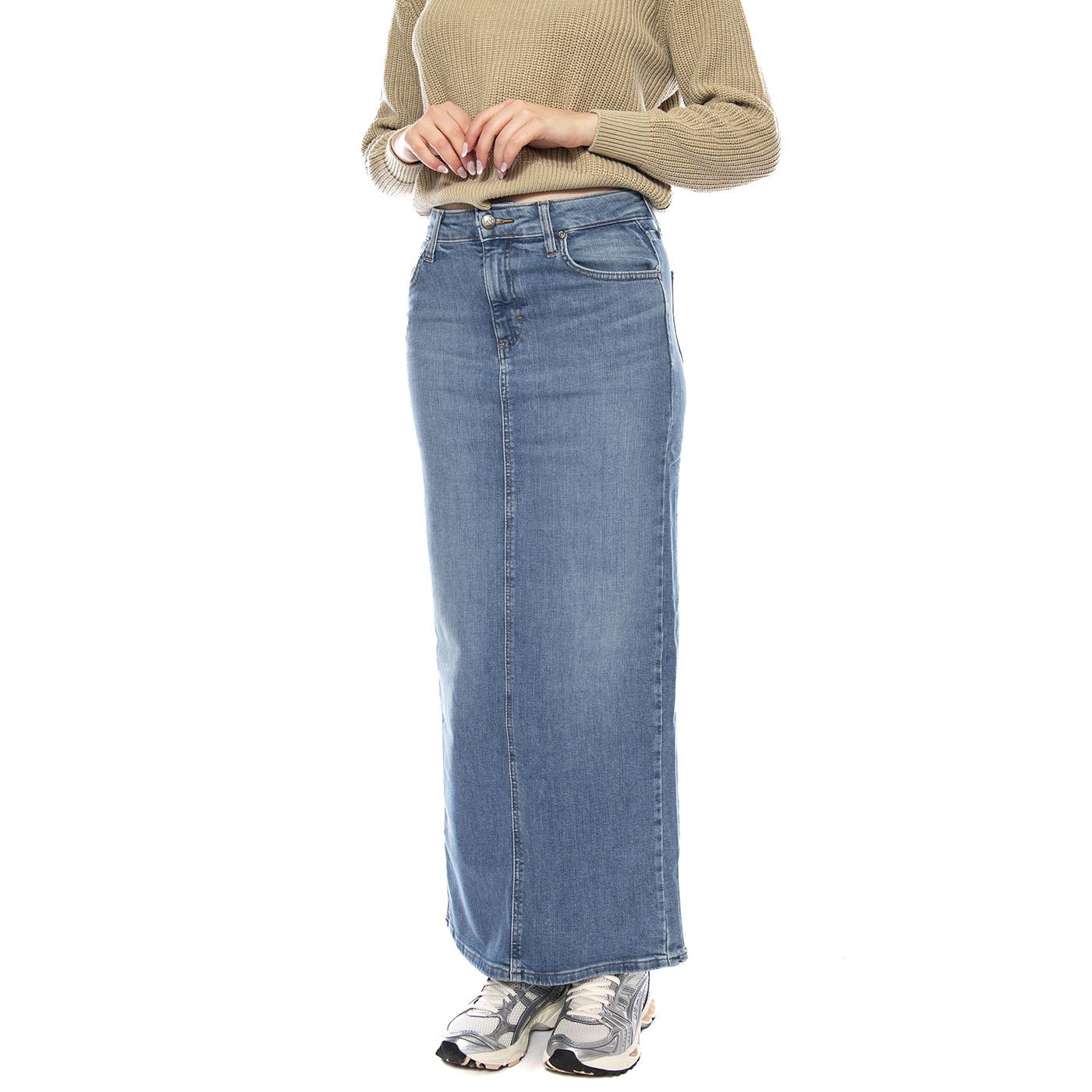 Back Slit Maxi Skirt Violet Bloom -- Gonna Lunga Donna Blu 112370883 . LEE 