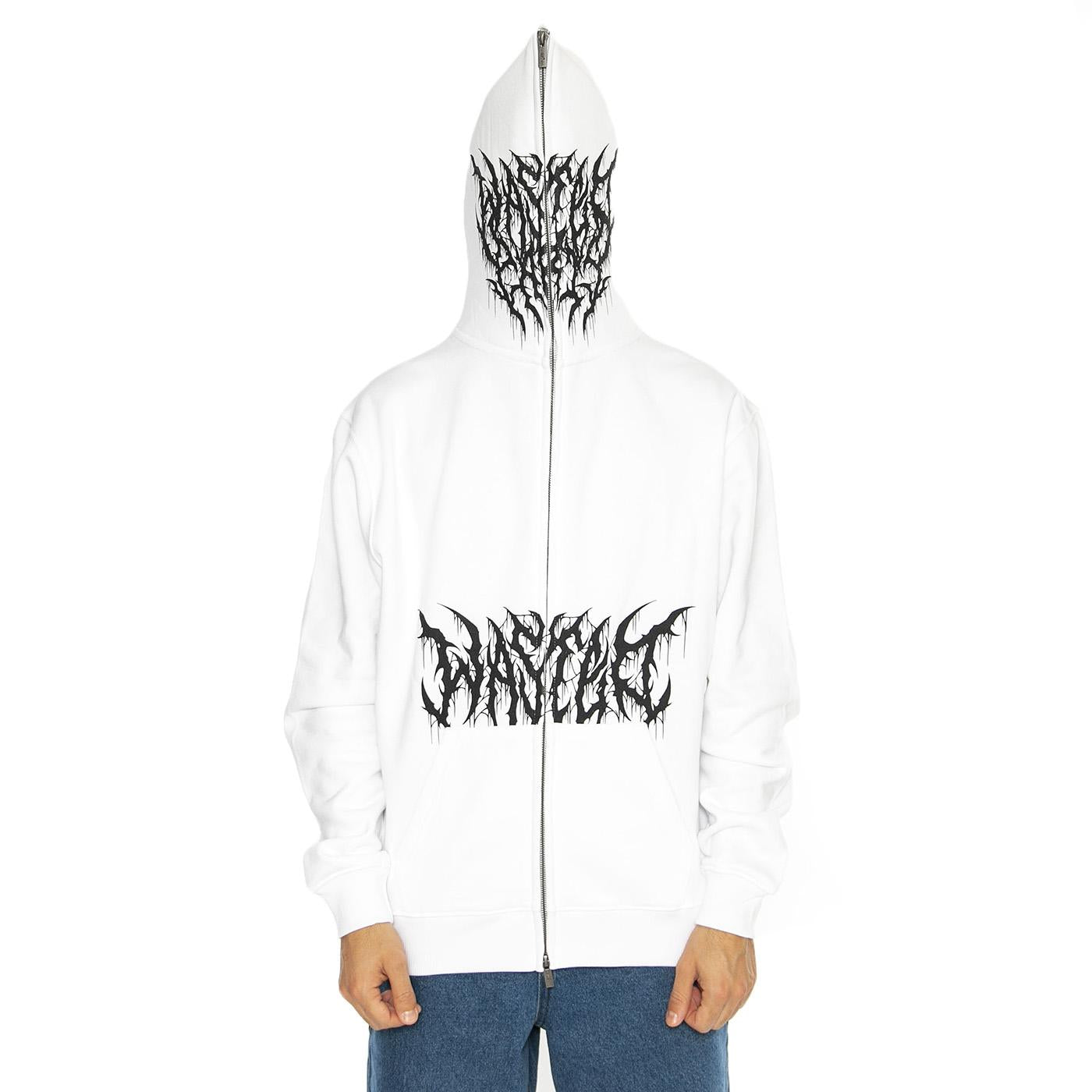 Blitz Full Zip Hoodie White - Felpa con Cappuccio e Zip Uomo Bianca E37WASFSNAWHT  WASTED PARIS 