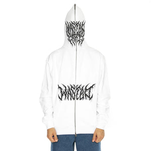 Blitz Full Zip Hoodie White - Felpa con Cappuccio e Zip Uomo Bianca E37WASFSNAWHT  WASTED PARIS 
