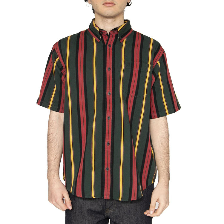 S/S Jarrell Shirt Jarrell Stripe, Conifer / Black - Camicia Maniche Corte Uomo Multicolore I034536.2USXX  CARHARTT WIP 