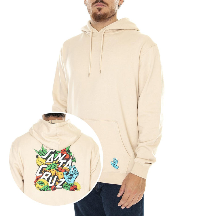 M' Platter Hood Oat - Felpa con Cappuccio Uomo Beige Platter Hood Oat  SANTA CRUZ 