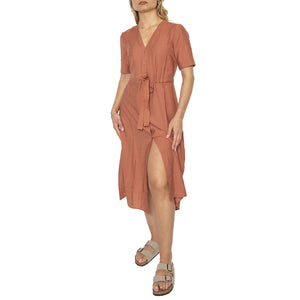 Biola 9853 Brown Dress - Abito Donna Marrone 180659853-1336  MINIUM 