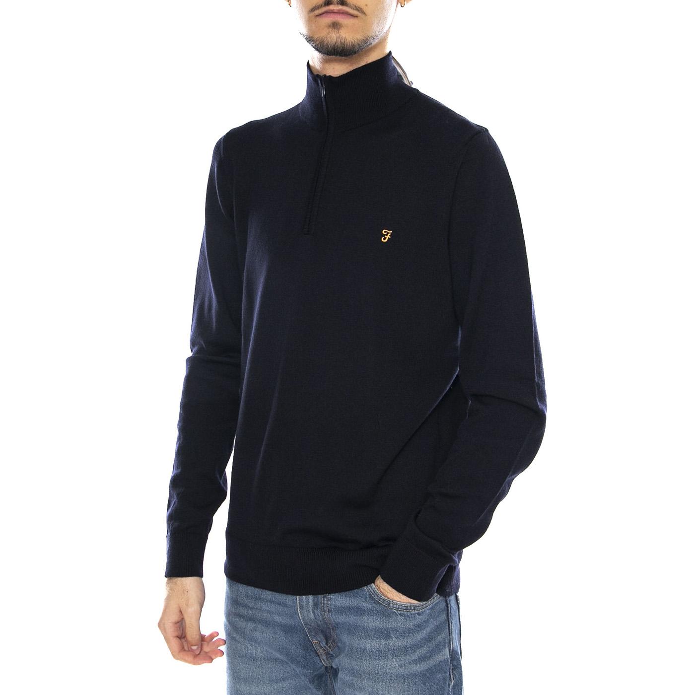 Redchurch Merino Wool -- Maglione Collo Alto Uomo True Navy Blu F4GF9082 412 FARAH 