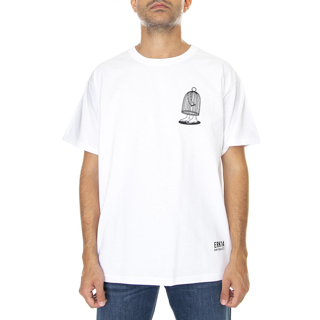 Sky Key Erk14 Serigraphy Serie 01 - Maglietta Girocollo Uomo Bianca SKYKEY-ERK14  LONDON STORE 
