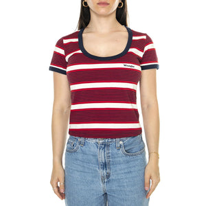 Scoop Neck Ringer Tee Red - Maglietta Girocollo Donna Multicolore 112350311  WRANGLER 