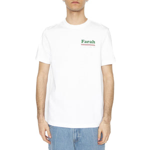 Powis Graphic Tee White - Maglietta Girocollo Uomo Bianca F4KSF017104  FARAH 