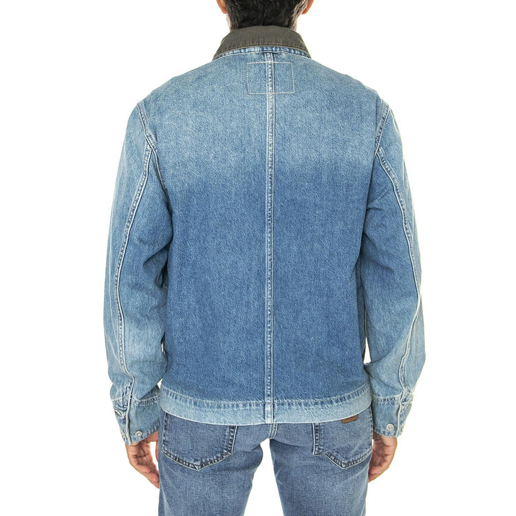 Full Zip Mechanics Trucker Everyday Goods T Med Indigo Worn In - Giacca Denim Jeans Uomo Blu A8635-0001  LEVIS 