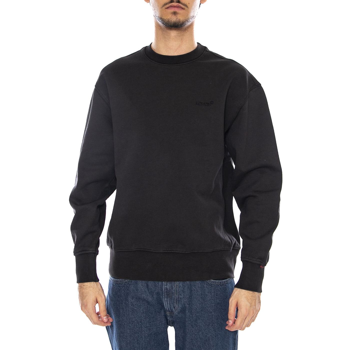 Authentic Crew Black Agate Garment Dye F Black - Felpa Girocollo Uomo Nera A9244-0000  LEVIS 