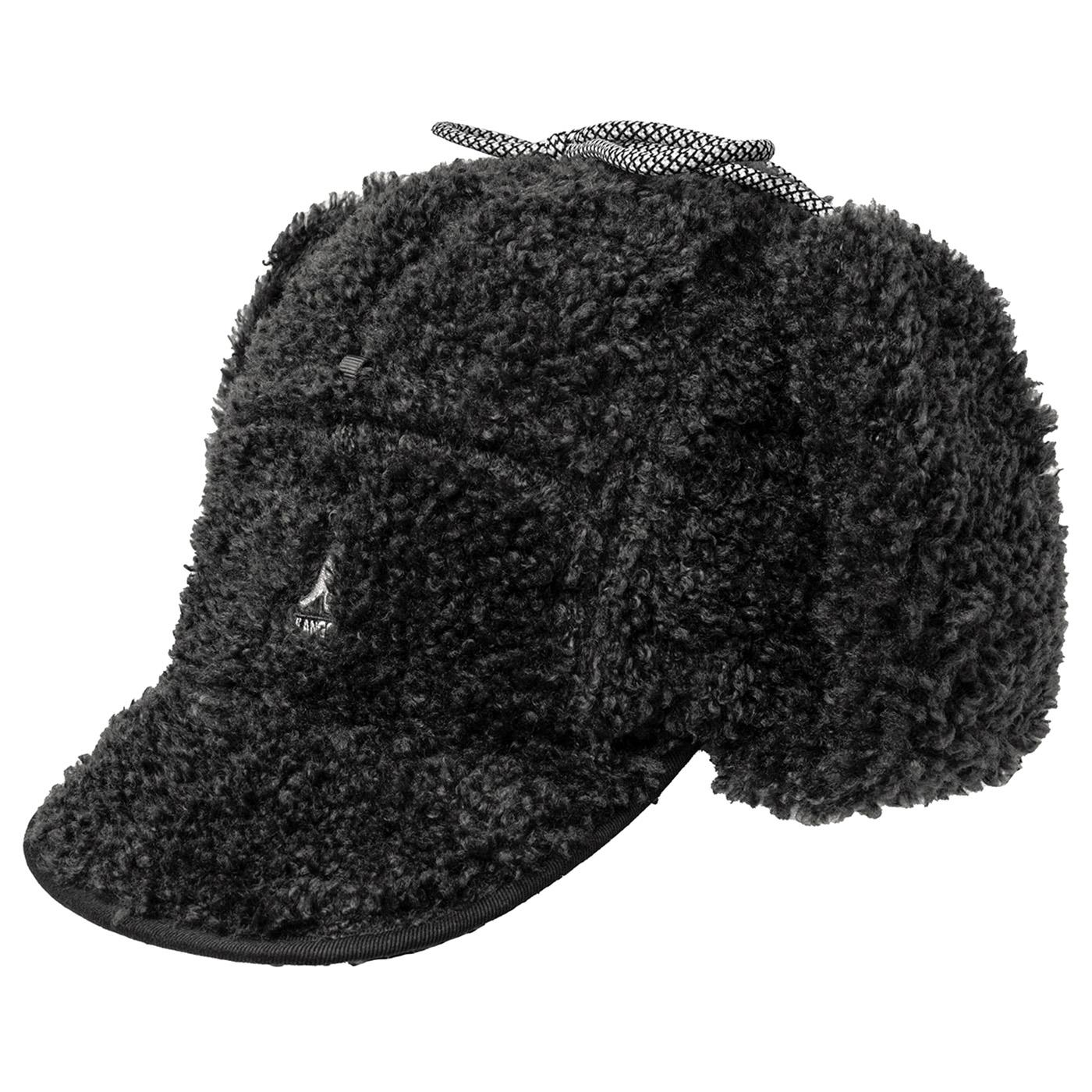 Faux Shearling Utility Flap Cap Black - Cappello Nero K5356-BK001  KANGOL 