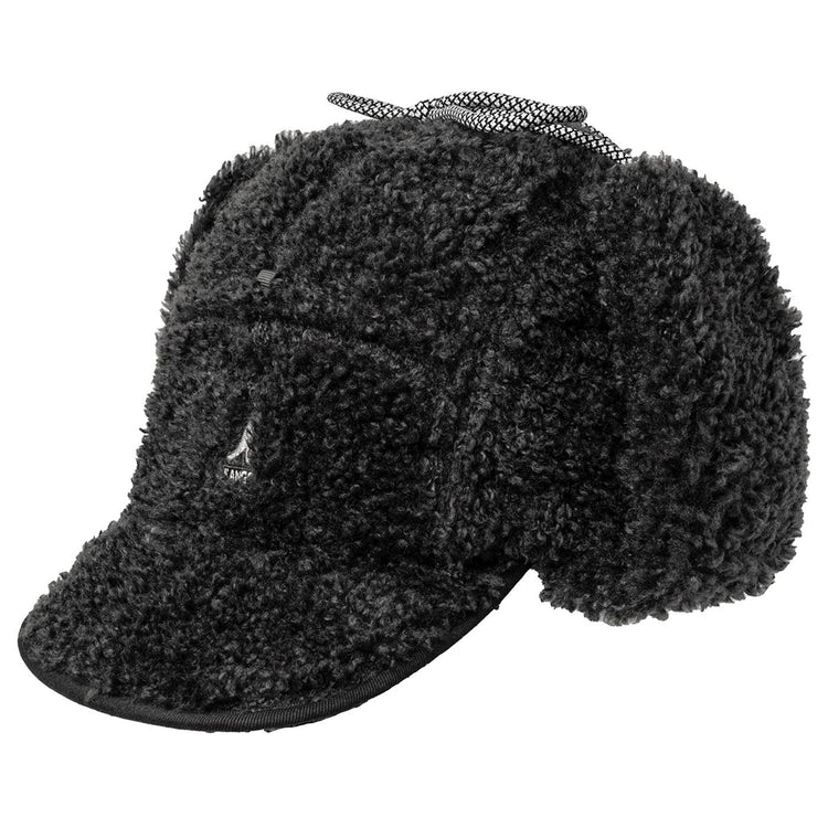 Faux Shearling Utility Flap Cap Black - Cappello Nero K5356-BK001  KANGOL 