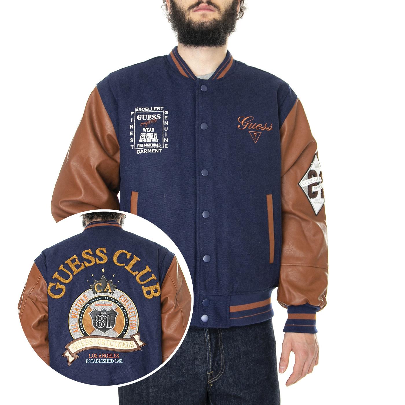 Go Club Varsity Jacket Daring Ocean - Giacca Invernale Uomo Blu / Multi M2RL30WEI00-A71W  GUESS ORIGINALS 