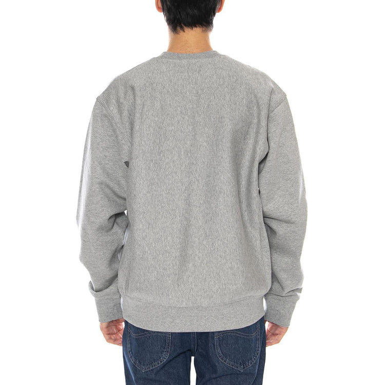 American Script Sweat Grey Heather - Felpa Girocollo Uomo Grigia I025475.V6XX  CARHARTT WIP 