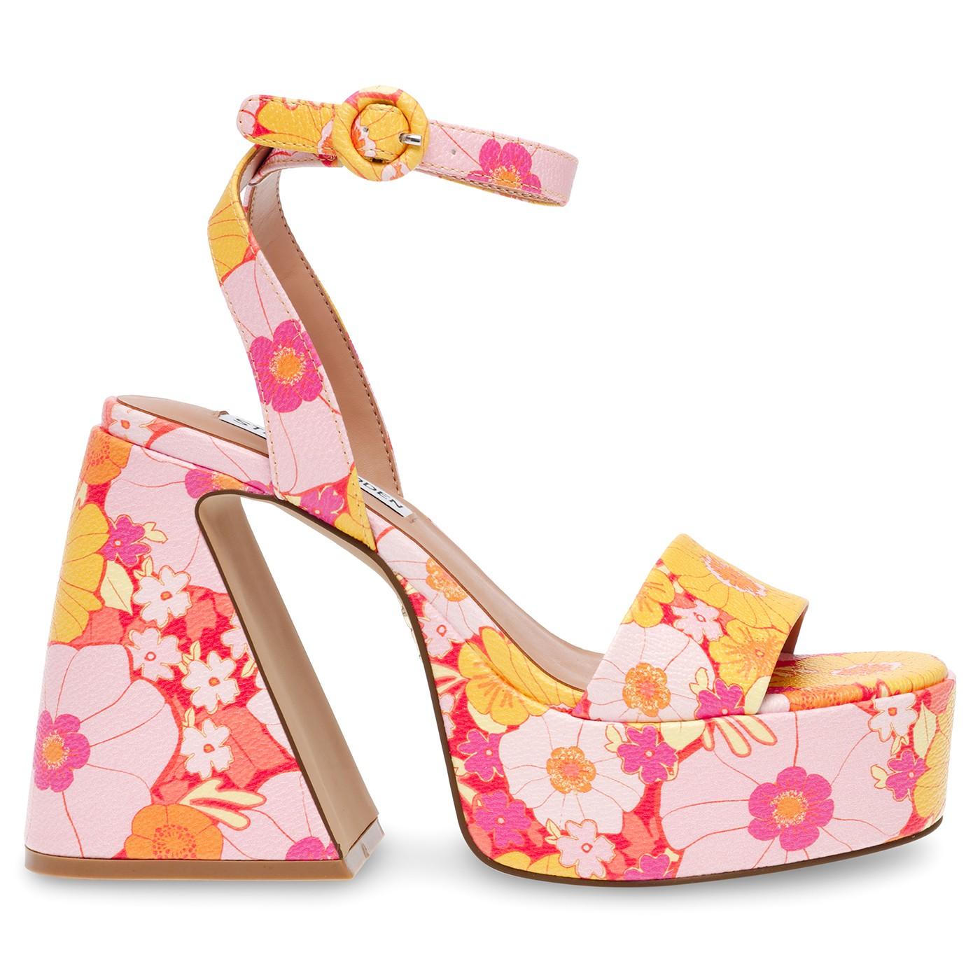 Paysin Pink Flora Printed PU - Sandali Donna Multicolore SMSPAYSIN-PNK  STEVE MADDEN 