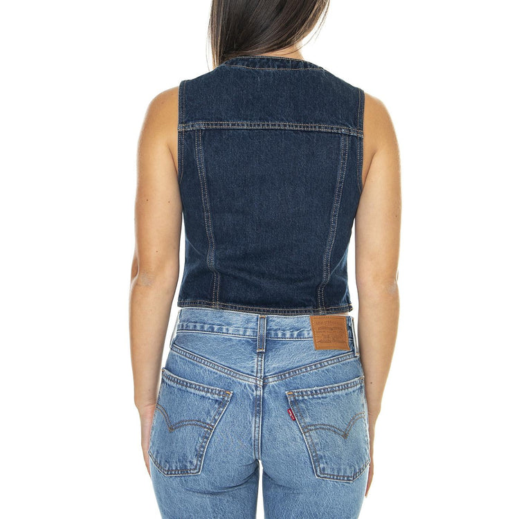 Go Elle Denim Vest Go Vintage Dark Wash - Top Denim Jeans Donna Blu W3YG21D4XY0-F9YD  GUESS ORIGINALS 