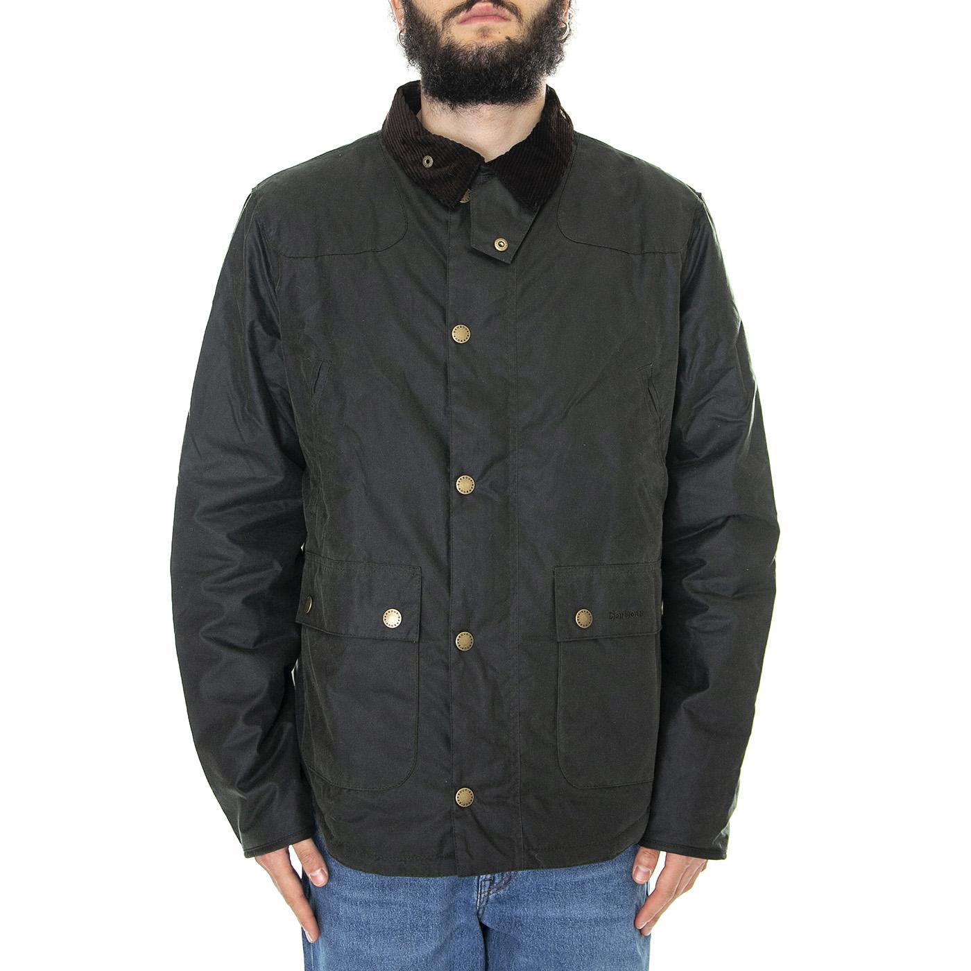 Reelin Wax Jacket Sage - Giacca Invernale Uomo Verde FW22-MWX1106-SG51  BARBOUR 