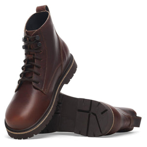 Highwood Lace Mid Men chocolate, Natural Leather - Stivaletti Uomo Marroni 1028241  BIRKENSTOCK 