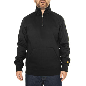 Chase Neck Zip Sweat Black / Gold - Felpa Uomo Nera I033665.00FXX  CARHARTT WIP 