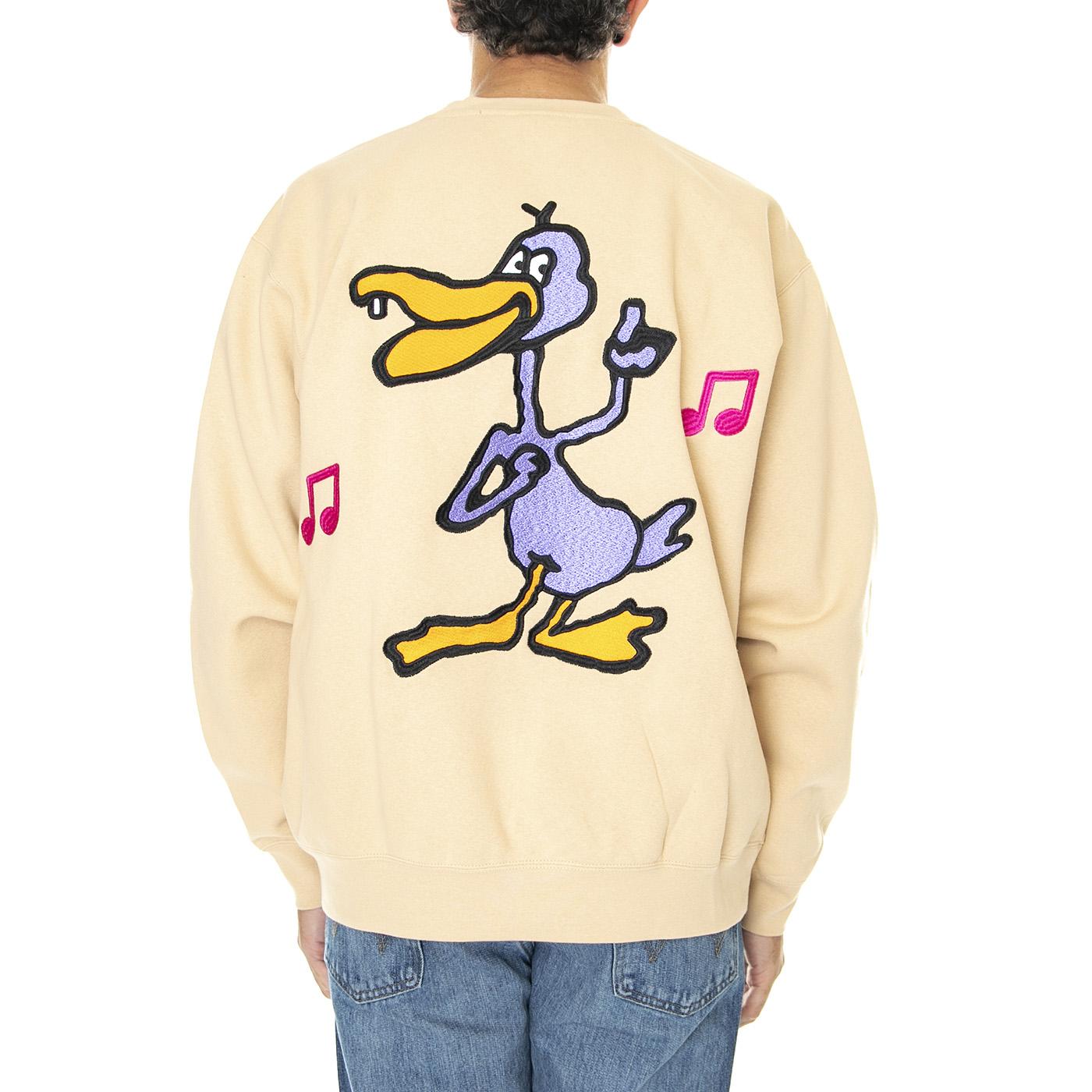 Disco Duck Crew Specialty Fleece Oat Milk - Felpa Girocollo Uomo Beige 112480127-OAT  OBEY 