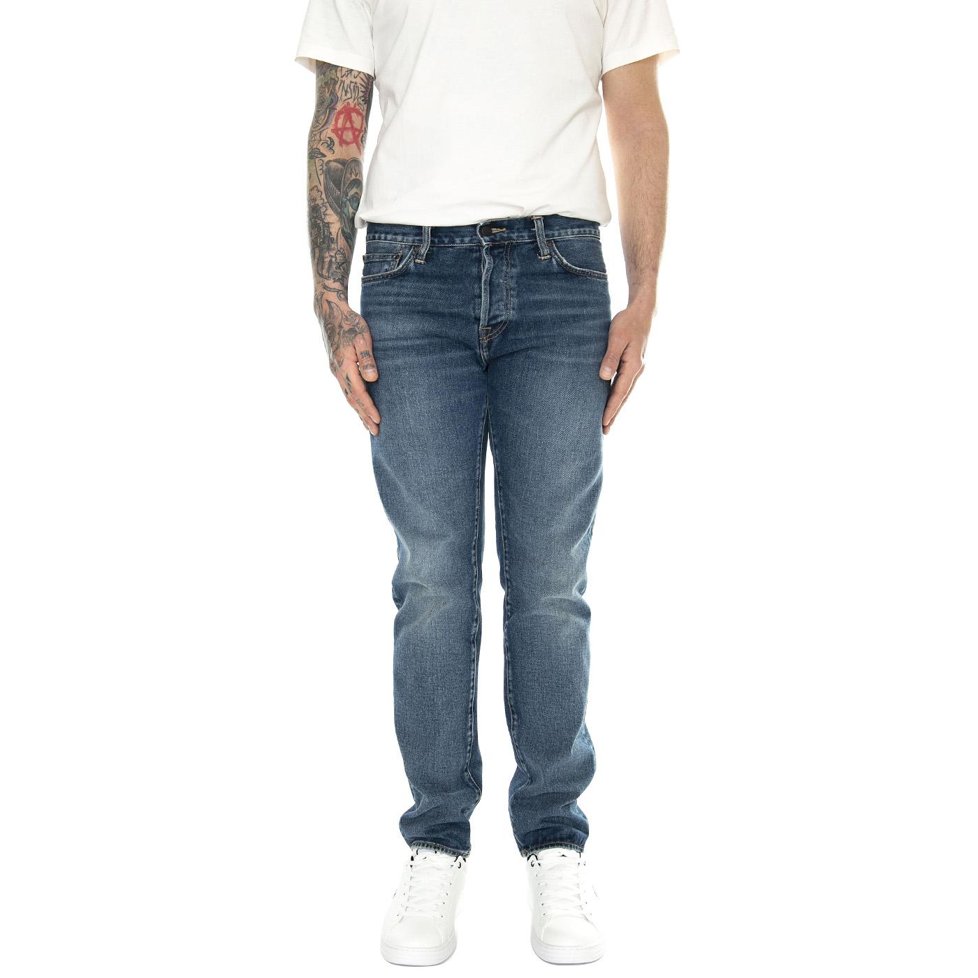 Klondike Pant Blue /dark used wash - Pantaloni Denim Jeans Uomo Blu I029207.014L  CARHARTT WIP 