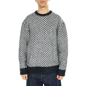 Athens Herringbone Sweater In True Navy - Maglione Girocollo Uomo Blu / Multicolore F4GFE028  FARAH 