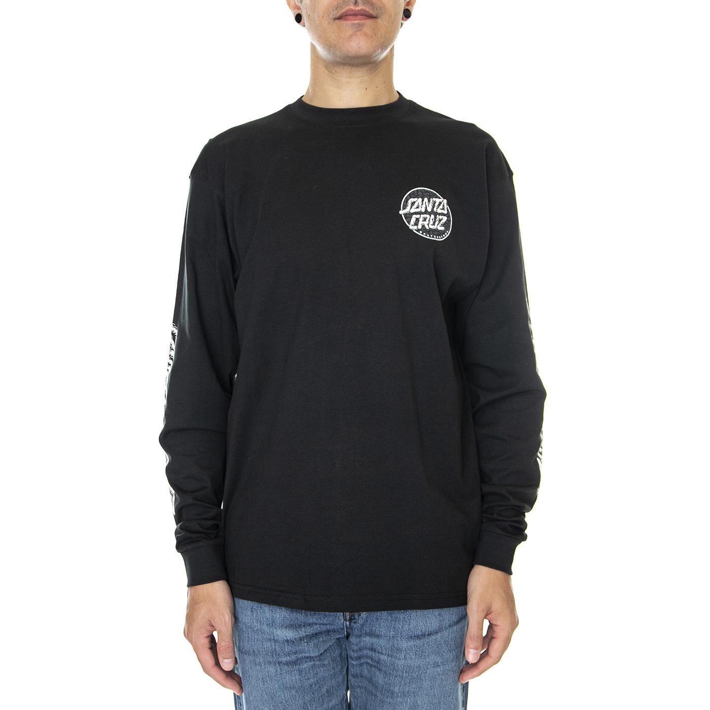Alive Hand L/S T-Shirt Black - Maglietta Girocollo Maniche Lunghe Uomo Nera SCA-LTE-1461  SANTA CRUZ 