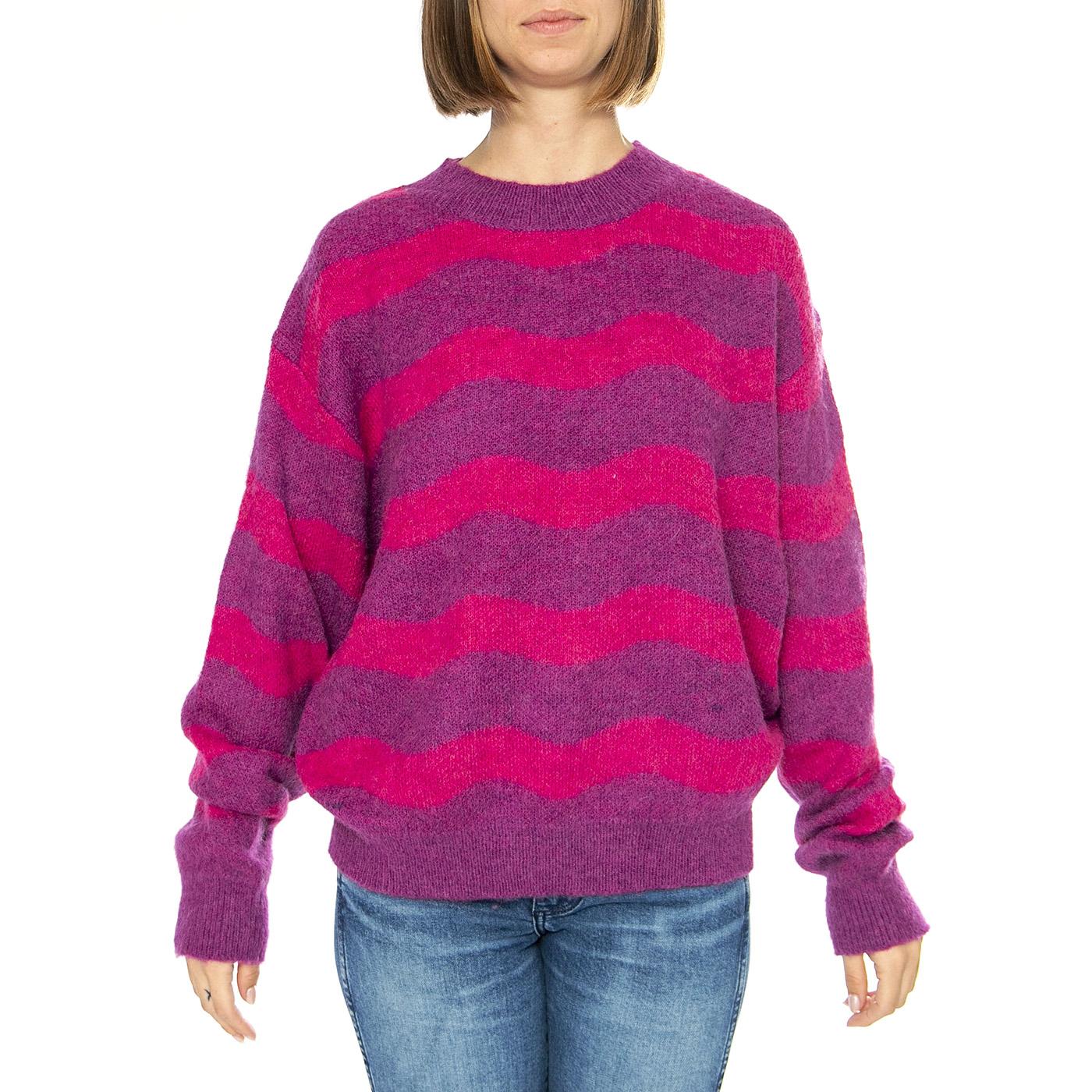 Jersey Rayas Berenjena y Fucsia - Maglione Donna Multicolore 43W/10623  WILD PONY 