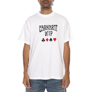 S/S DECK T-SHIRT WHITE - Maglietta Girocollo Uomo Bianca I037548 02XX CARHARTT WIP 