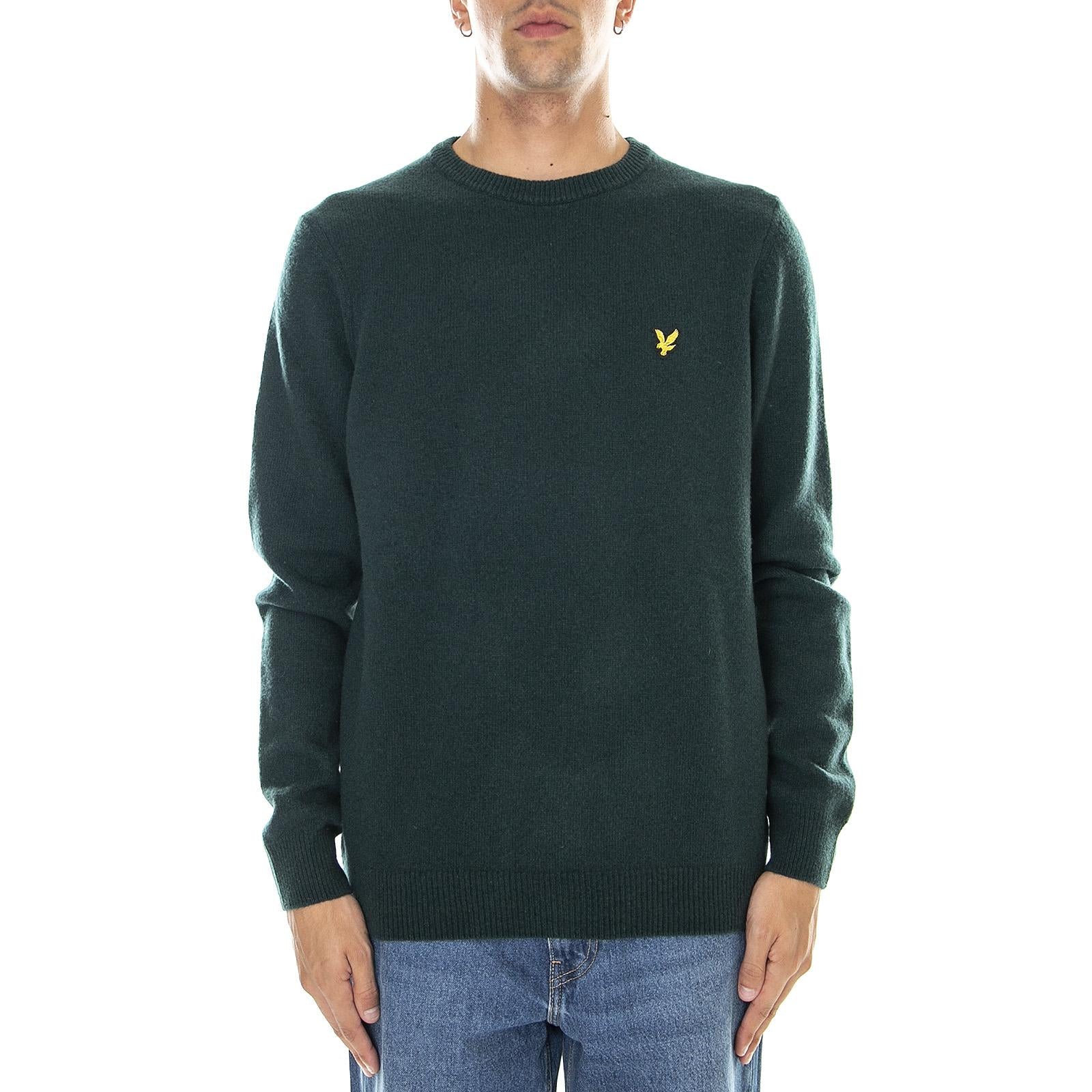Crew Neck Lambswool Blend Jump Dark Green Marl - Maglione Girocollo Uomo Verde KN921VF-W507  LYLE & SCOTT 