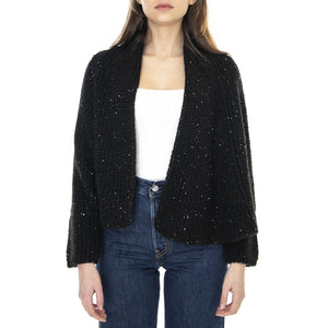 021SD53059 - Cardigan Donna Nero Diamante 021SD53059 -S3000  ALESSIA SANTI 