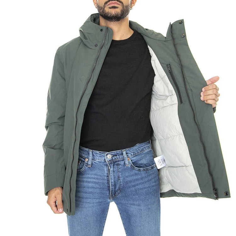 M´s Jacket Barnard Juniper Green Taslan - Giacca Invernale con Cappuccio Uomo Verde 330100-093  ELVINE 