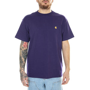 S/S Chase T-Shirt Tyrian / Gold - Maglietta Girocollo Uomo Viola I026391.1YVXX  CARHARTT WIP 
